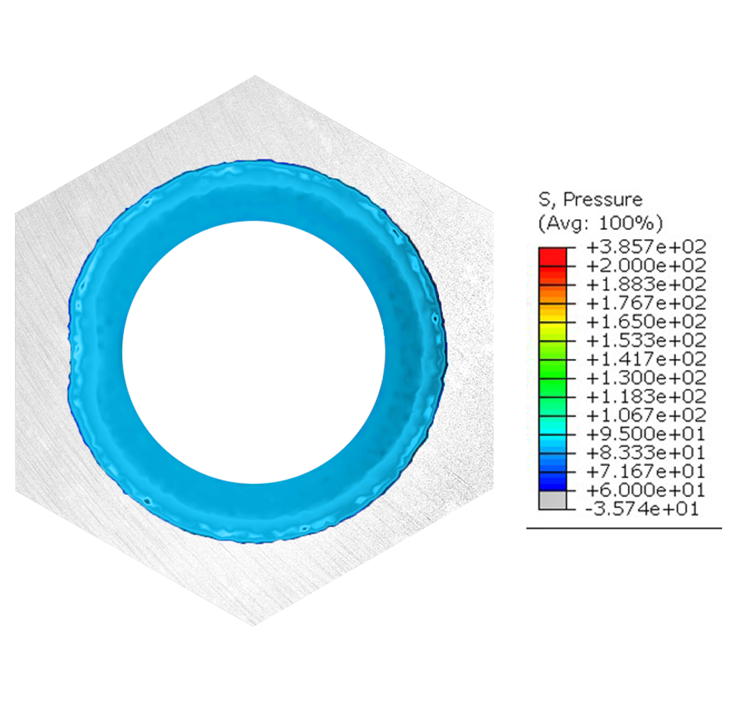 Distribution of the preload force on the sensor disk